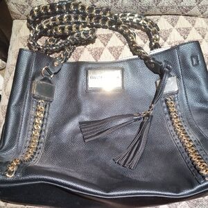 Elegant Black Shoulder Bag with Gold Chain by Andrew Marc